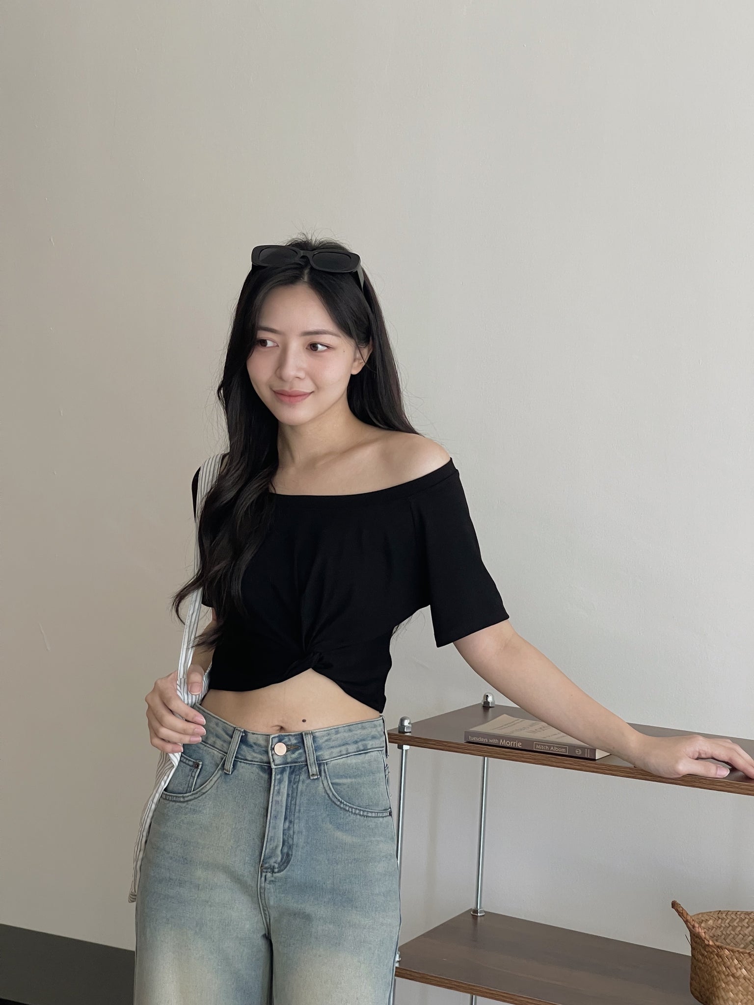 Twist Waist Crop Top / 收腰拧结两穿短T恤