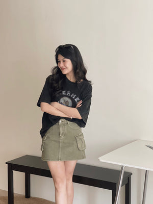 Cargo Denim Mini Skirt / 甜酷工装牛仔短裙