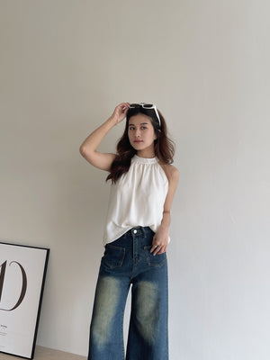 Chiffon Halterneck Top / 雪纺挂脖上衣