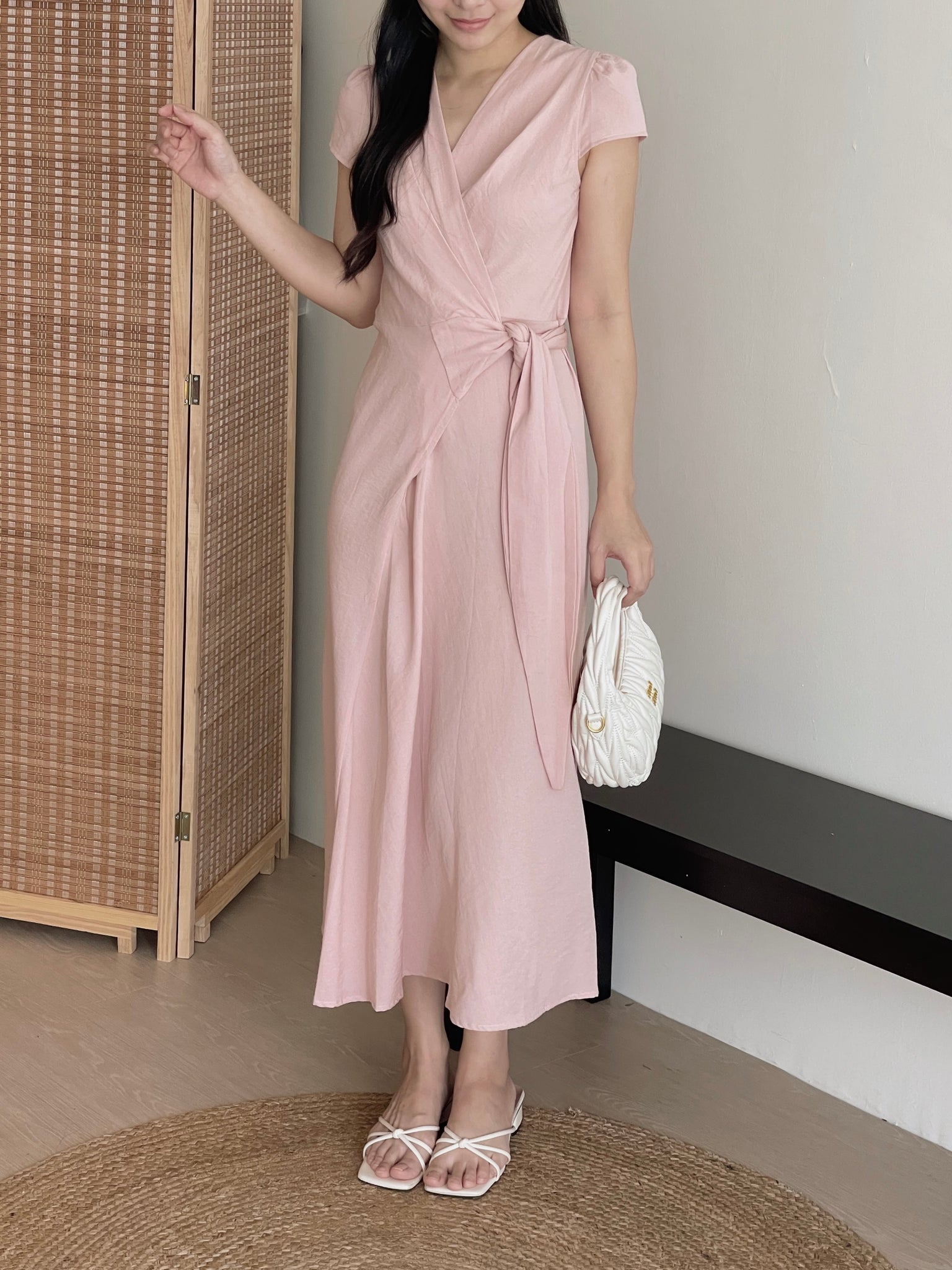 Azalea Wrap Dress / 法式V领收腰气质连身裙