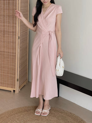 Azalea Wrap Dress / 法式V领收腰气质连身裙