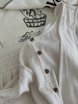 Estelle Linen Set / 老钱风假两件亚麻套装