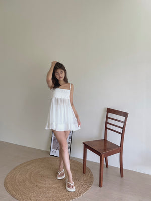 Silky Mesh Top / 缎面拼接网纱吊带衣