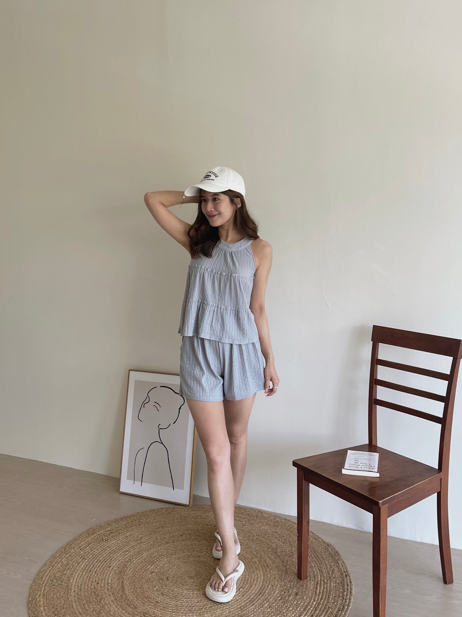 Avery Halterneck Set / 挂脖肌理感短裤套装