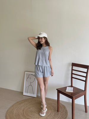 Avery Halterneck Set / 挂脖肌理感短裤套装