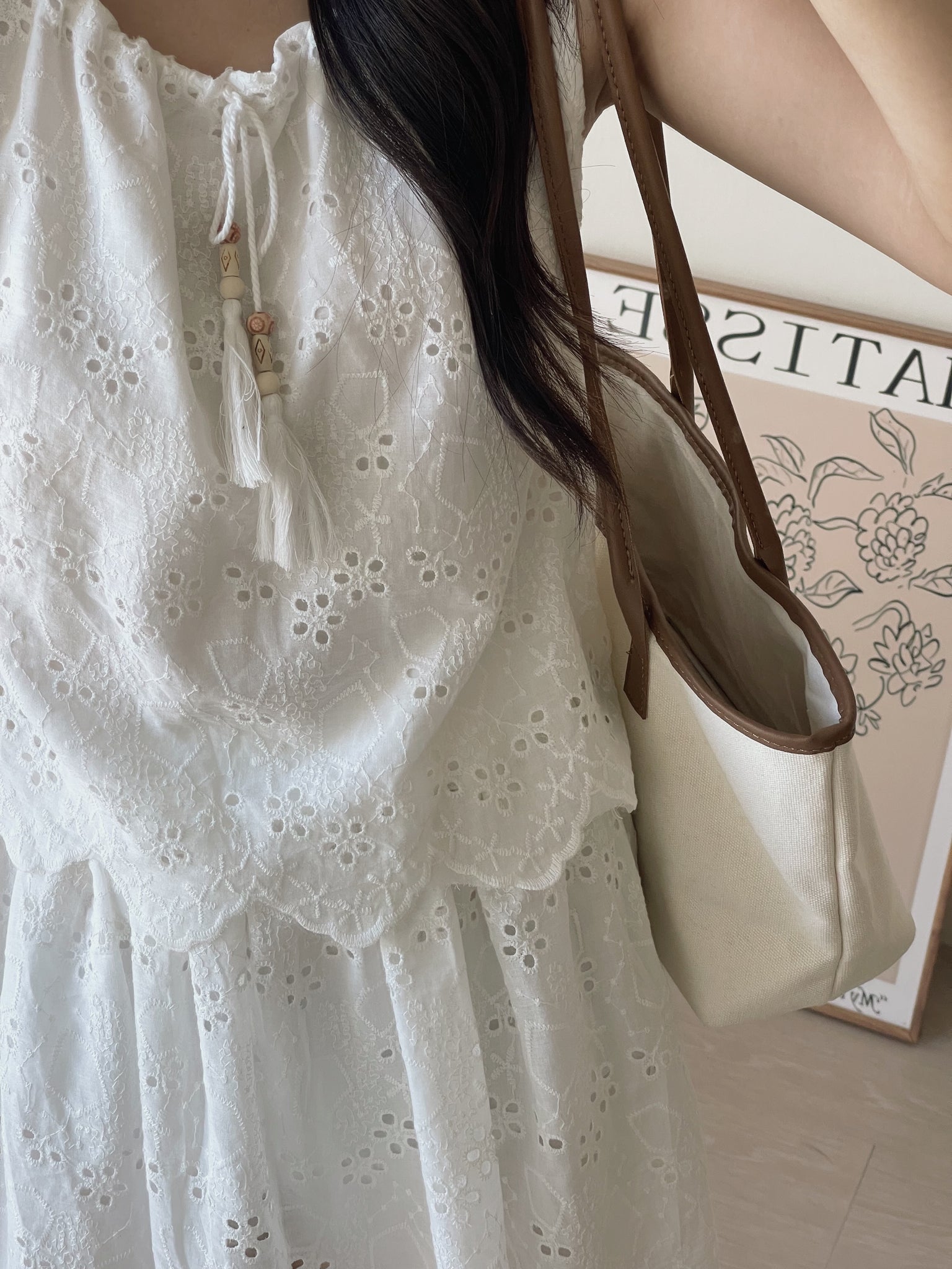 Holiday Eyelet Set / 刺绣抽绳度假套装