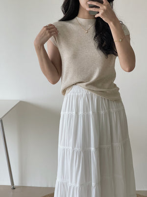 Mock Neck Knit Top / 半高领针织上衣