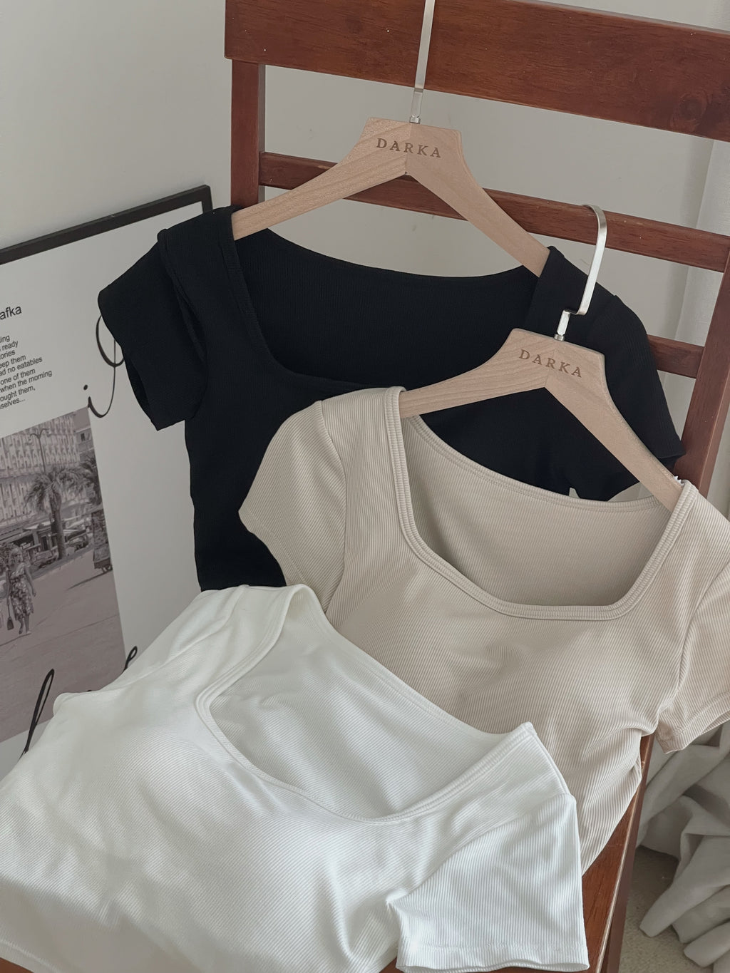 Dear You Padded Crop Top / 螺纹胸垫一体短衣