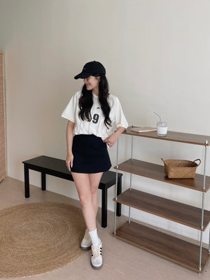 Badge Stripes Oversized Tee / 美式徽章条纹宽松T恤