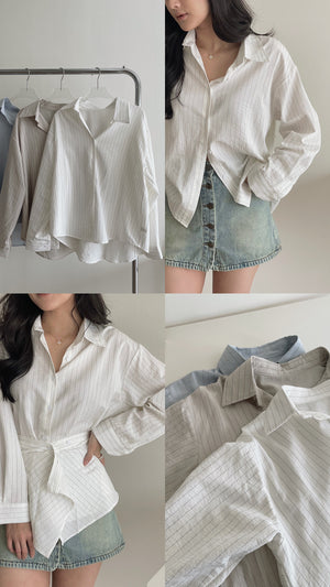 Pattern Striped Shirt / 设计感不规则条纹衬衫