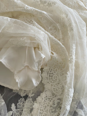 French Embroidered Tulle Skirt / 法式蕾丝刺绣半身裤裙