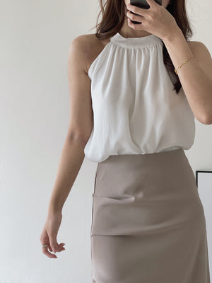 Chiffon Halterneck Top / 雪纺挂脖上衣