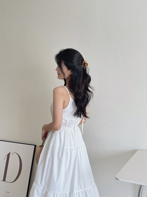 Lorra Wide Flare Dress / 小露背度假风长裙