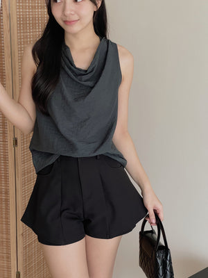 Modern Cowl Neck Top / 通勤荡领韩系小衫