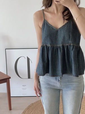 Denim Cute Top / 港风牛仔吊带衣