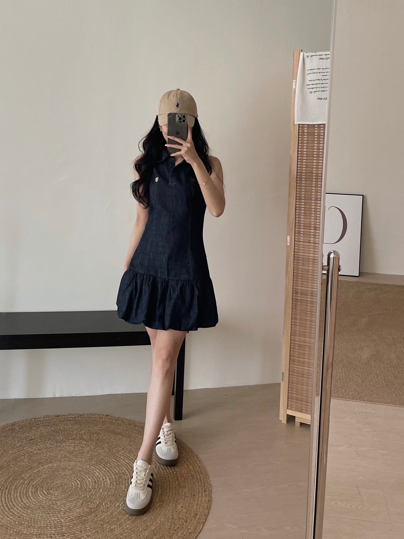 Preppy Collared Denim Dress / 学院风翻领牛仔连衣裙