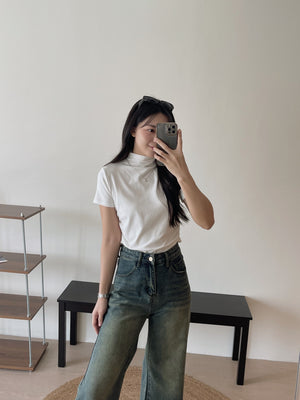 Pendant Mock Neck Top / 小吊坠半高领打底上衣