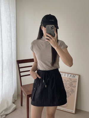 Cotton Mock Neck Tee / 棉质半高领基础T恤