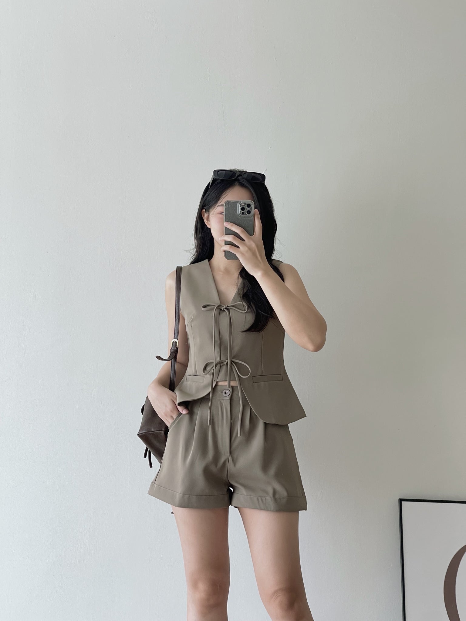 Ribbon Vest Set / 蝴蝶结无袖西装套装