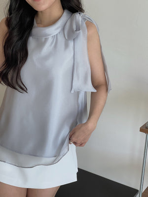 Bow Organza Blouse / 流光纱蝴蝶结小衫