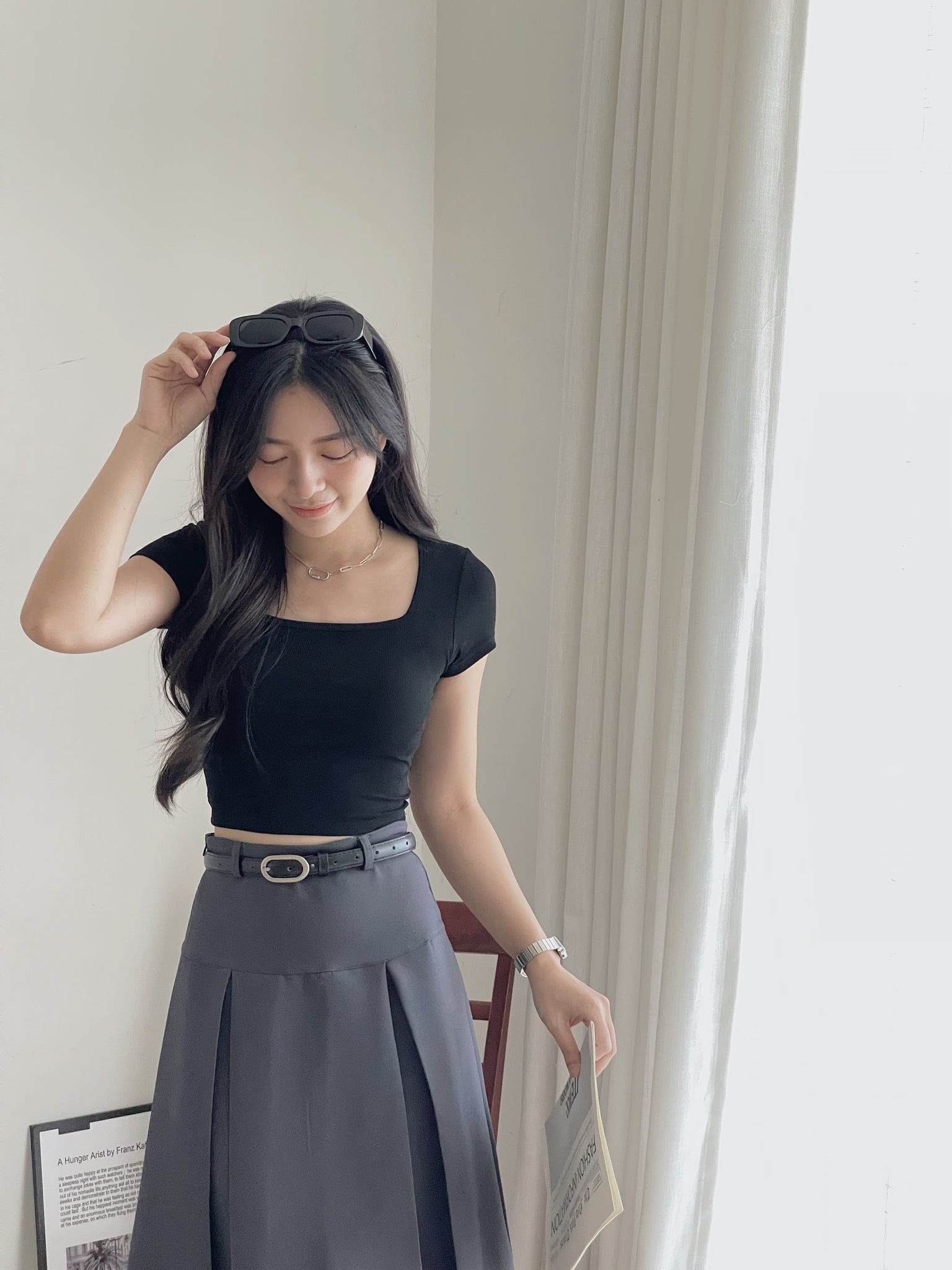 Dear You Padded Crop Top / 螺纹胸垫一体短衣