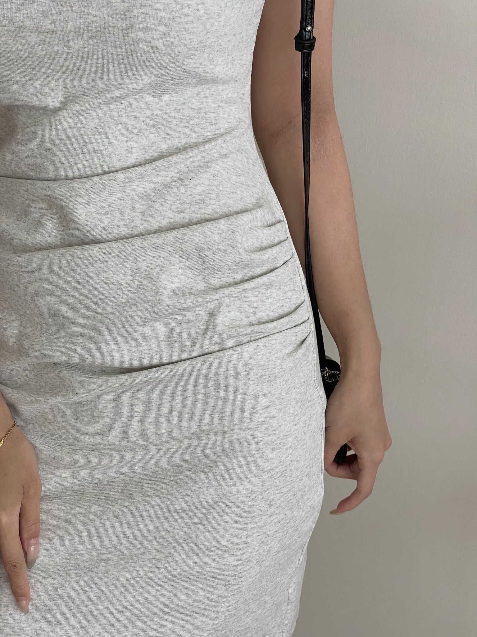 Basic Tall Slim Dress / 捏皱收腰连衣裙加长版