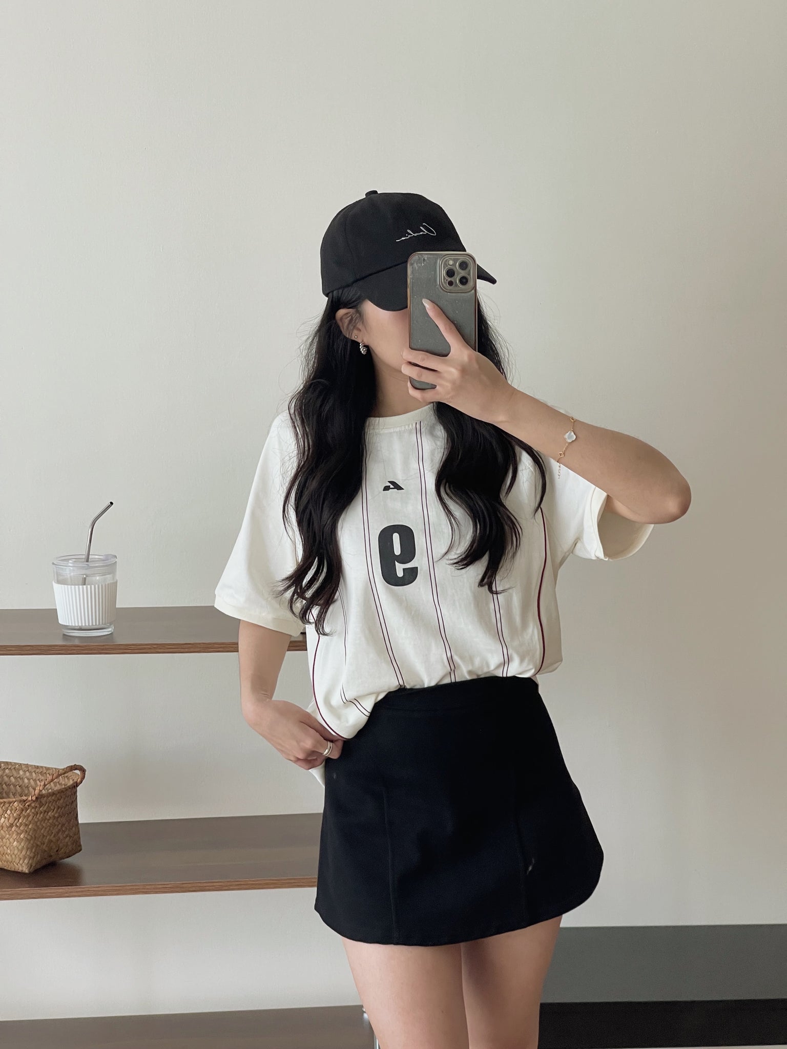 Badge Stripes Oversized Tee / 美式徽章条纹宽松T恤