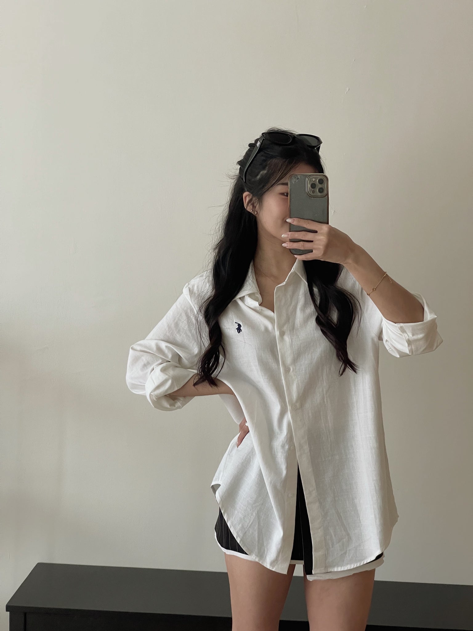 Mini Embroidered Logo Shirt / 小马刺绣通勤衬衫