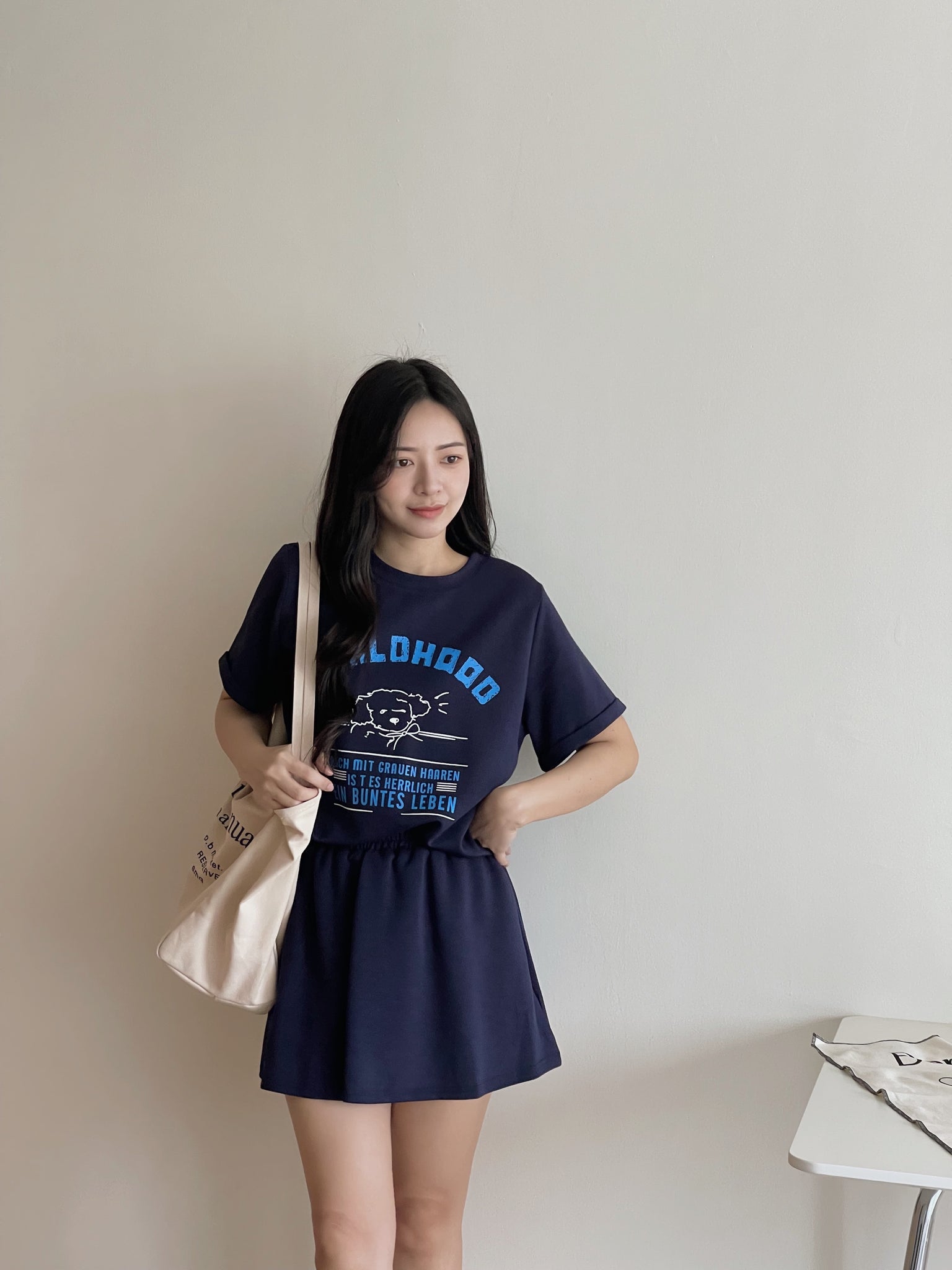 Puppy Cartoon Skort Set / 太空棉小狗卡通裤裙套装
