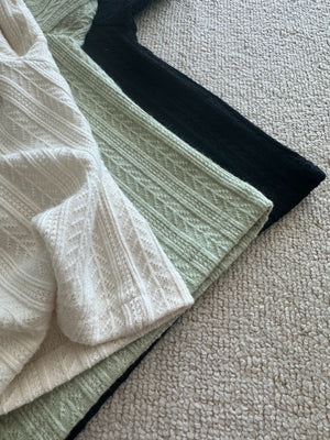 Soft Figured Crop Tee / 软料钩花圆领T