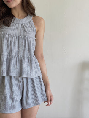 Avery Halterneck Set / 挂脖肌理感短裤套装