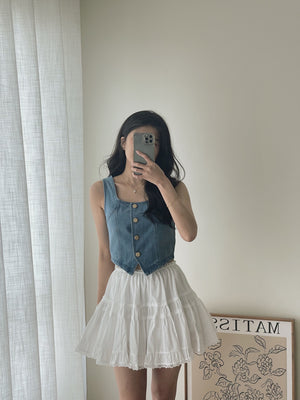Denim Gold Button Top / 小香牛仔金扣上衣
