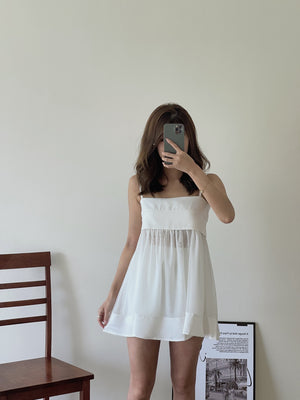 Silky Mesh Top / 缎面拼接网纱吊带衣