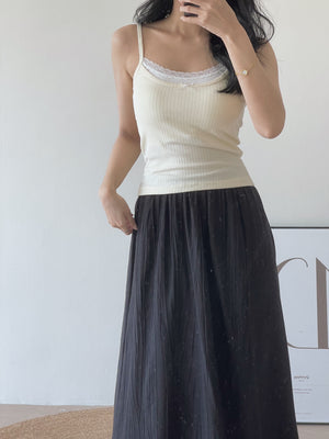 Lacey Edge Padded Singlet / 蕾丝花边胸垫吊带
