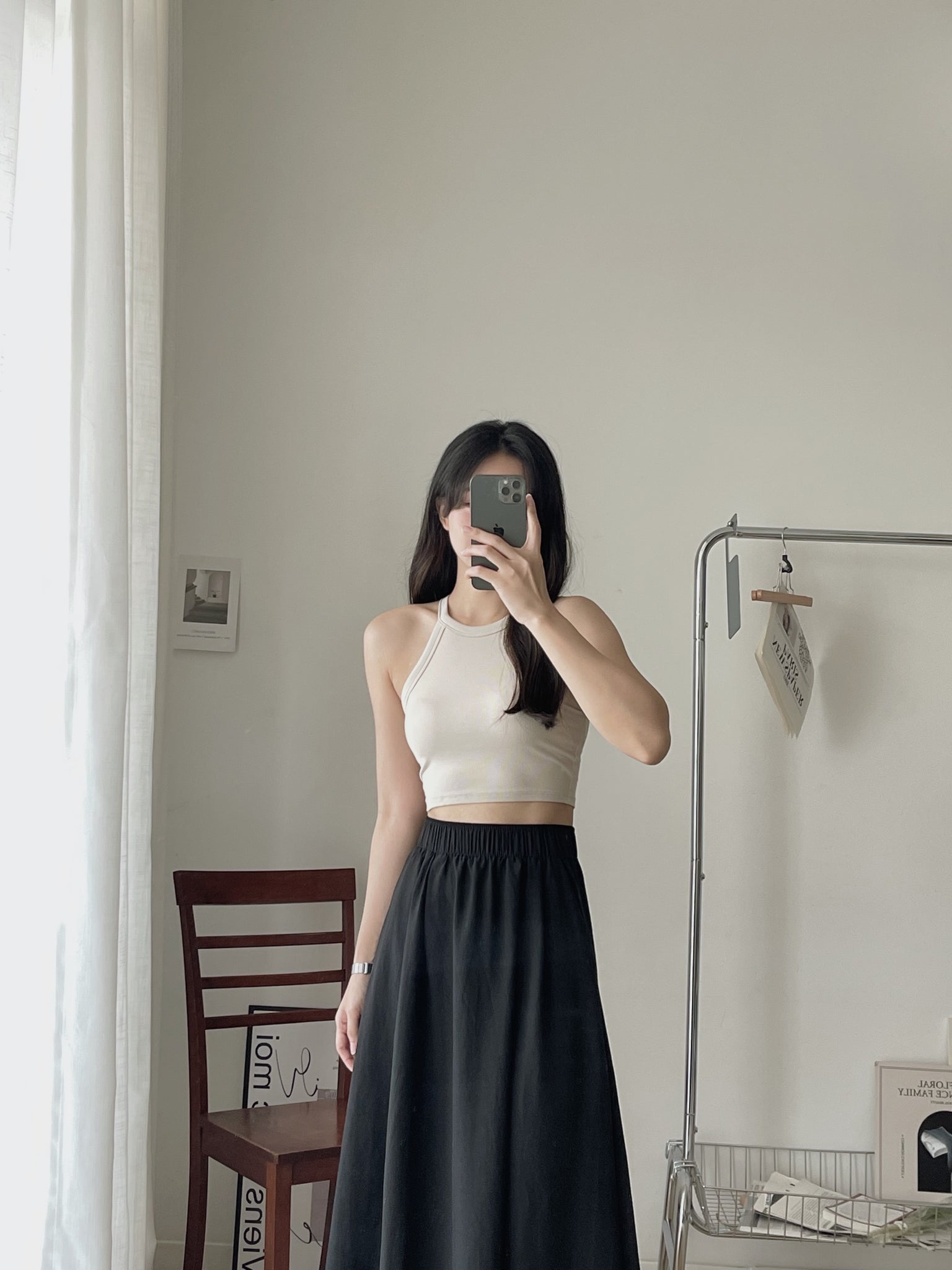 Halterneck Padded Top / 挂脖显锁骨胸垫上衣