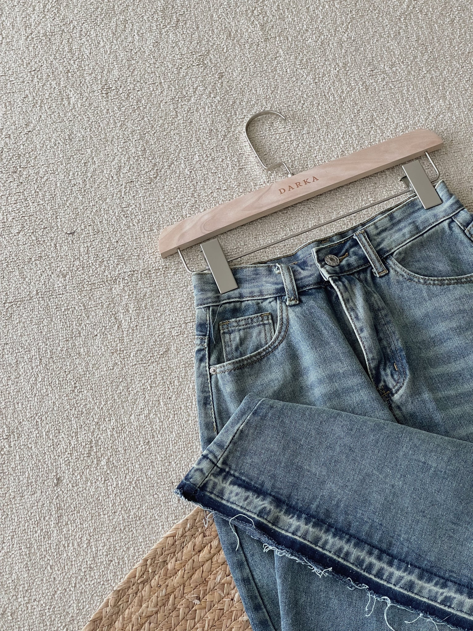 Mermaid Denim Skirt / 鱼尾毛边半身长裙