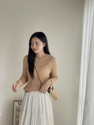 Hole Knit Sweater / 镂空针织长袖衫