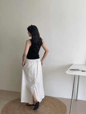 Linen Midi Skirt / 亚麻半身长裙