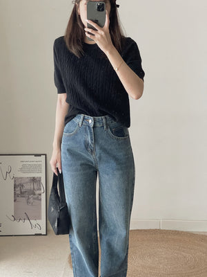 Cross Pockets Jeans / 设计感口袋牛仔长裤