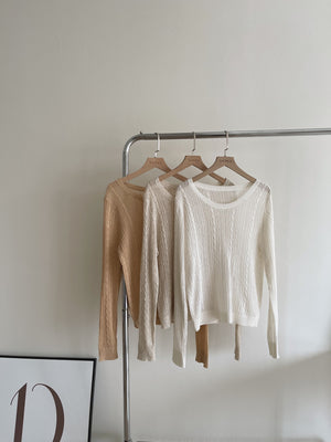 Hole Knit Sweater / 镂空针织长袖衫