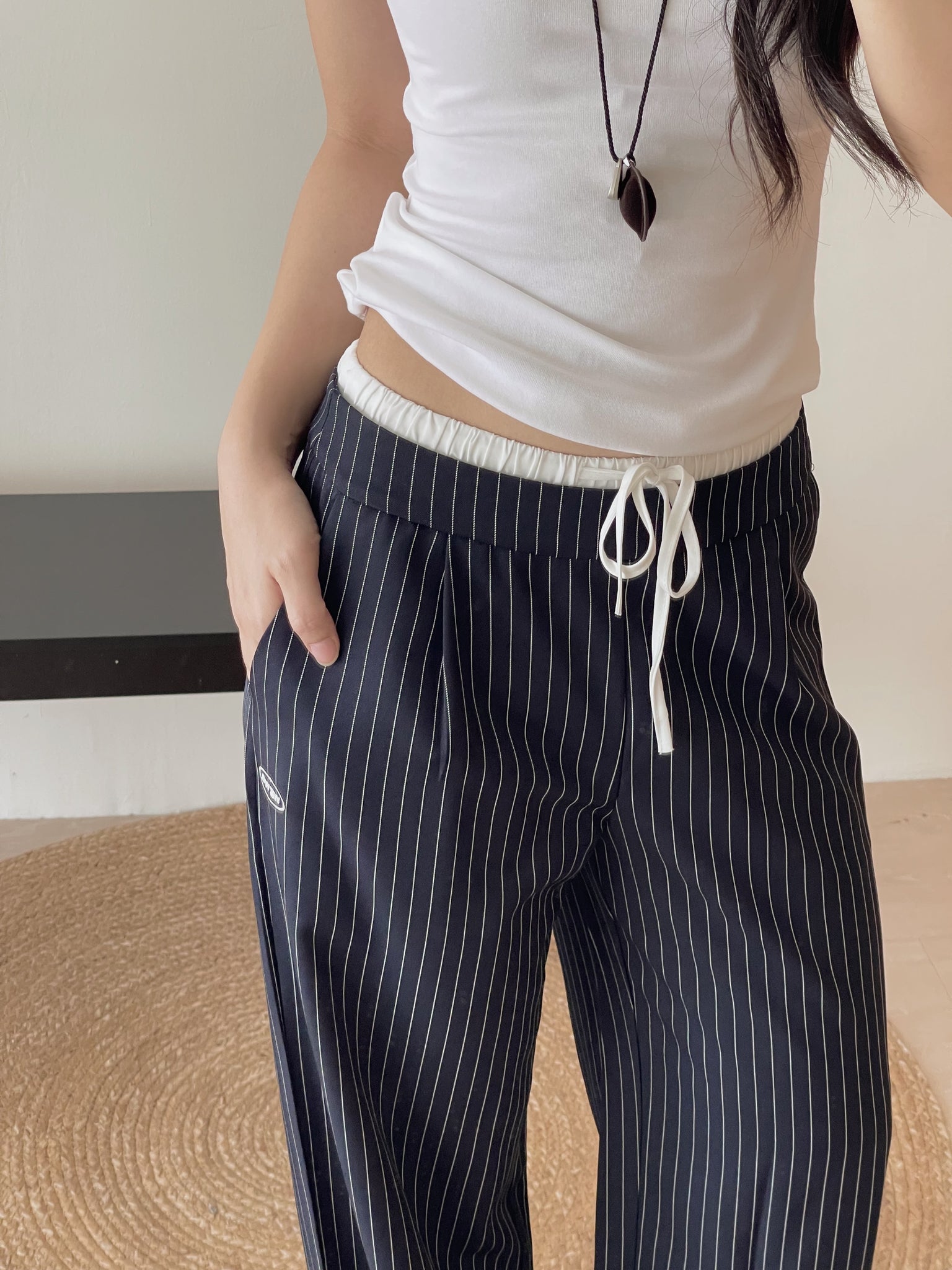 American-style Striped Relaxed Pants / 美式条纹宽松休闲长裤