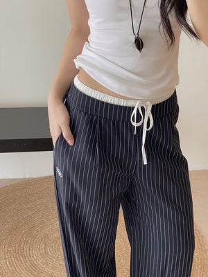 American-style Striped Relaxed Pants / 美式条纹宽松休闲长裤