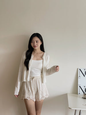 Crochet Knit Cardigan / 毛衣钩花针织开衫