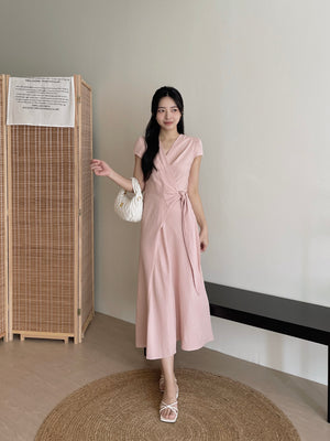 Azalea Wrap Dress / 法式V领收腰气质连身裙