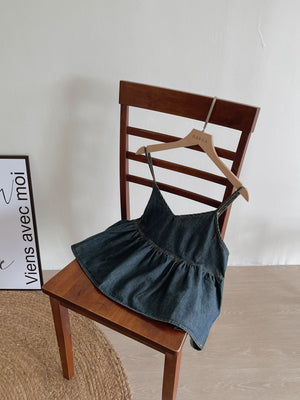 Denim Cute Top / 港风牛仔吊带衣