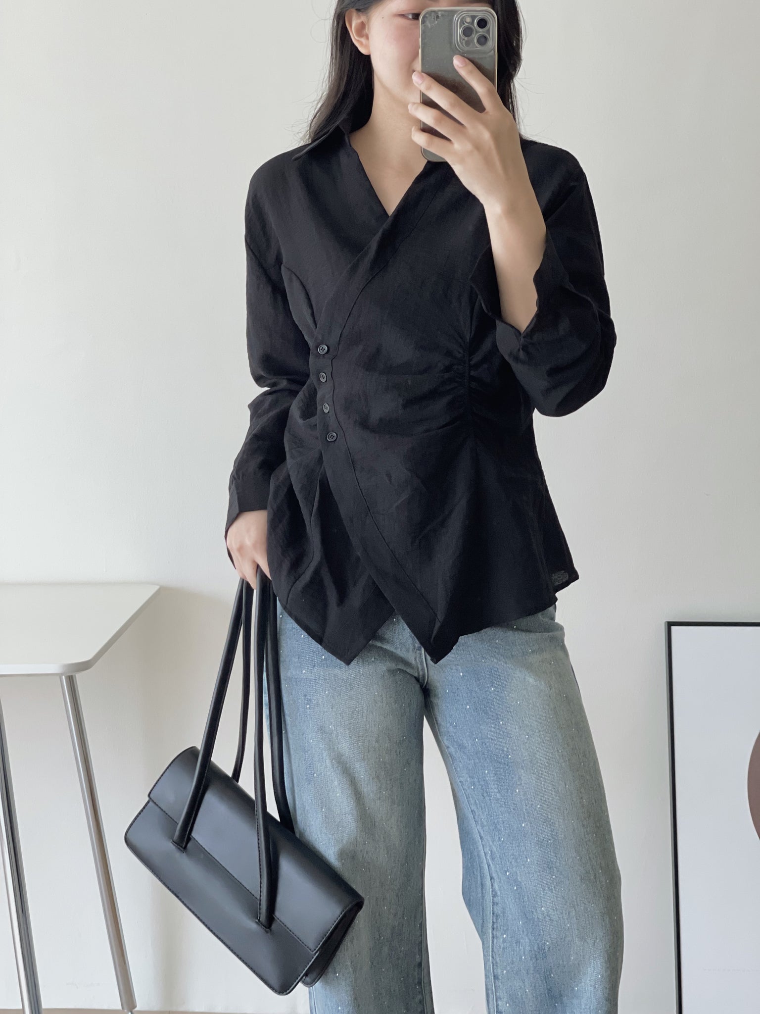 Laia Ruched Shirt / 设计感抽皱衬衫