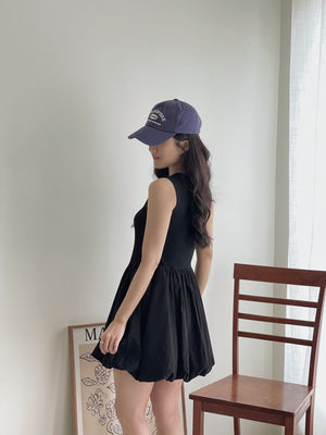 Puff Hem Babydoll Dress / 背心拼接花苞连身裙