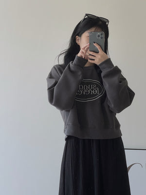 Contrast Embroidered Sweatshirt / 撞色刺绣字母卫衣