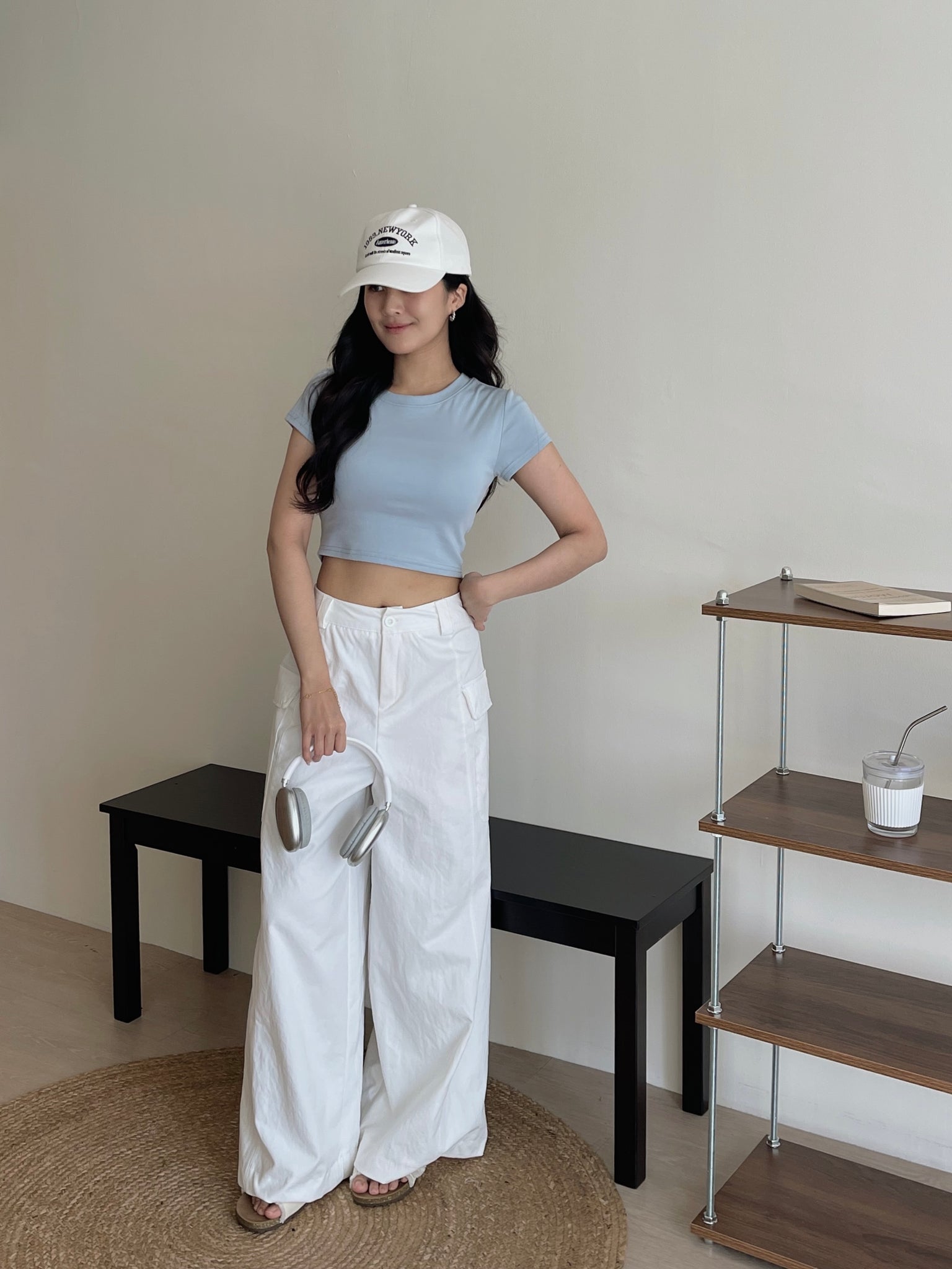 Crop Tee With Removable Pad / 短款T恤自带可拆卸乳胶垫