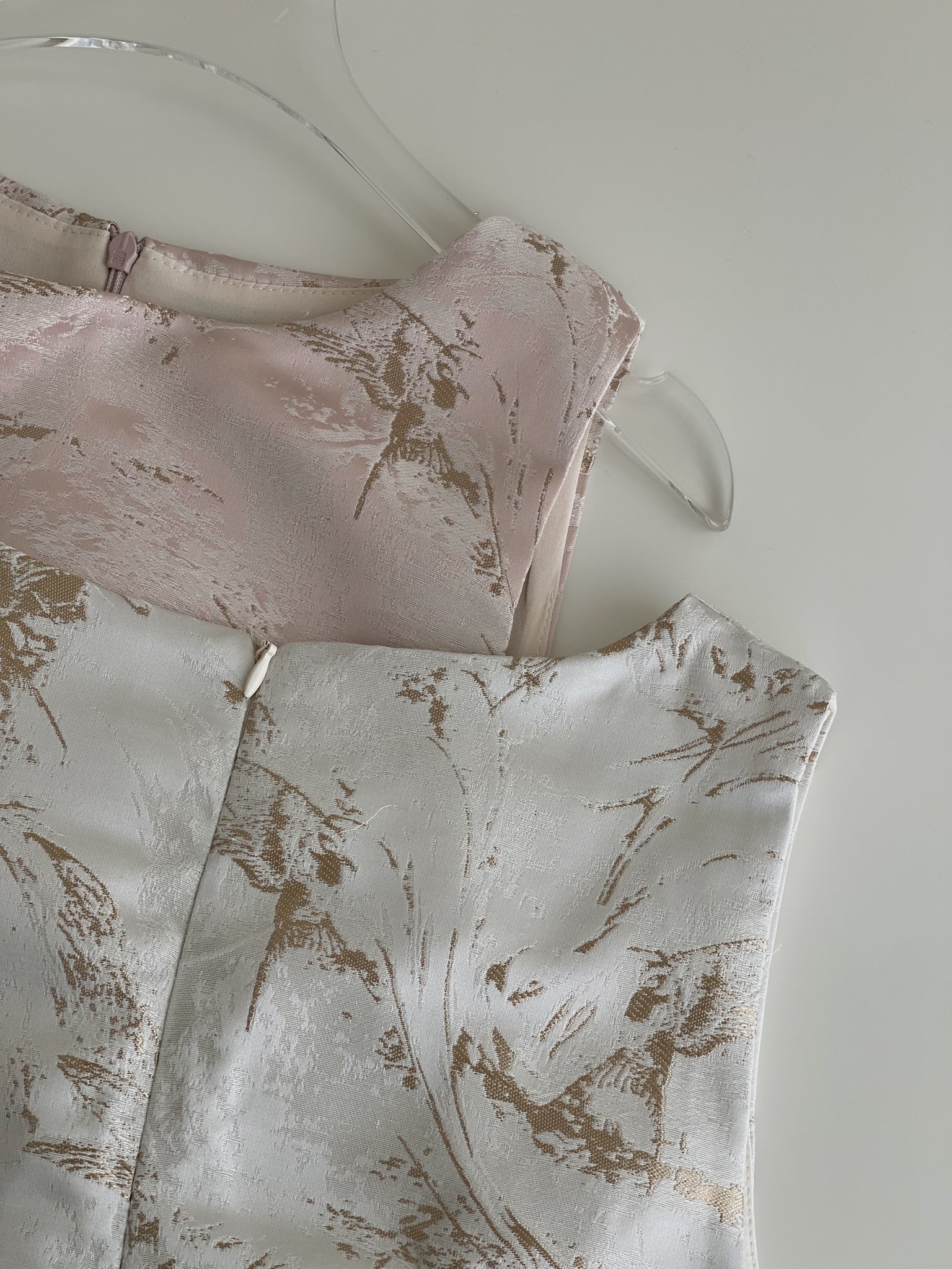 Gilded Mist Jumpsuit Dress / 烟罗织梦-金雾提花薄纱摆连体裤裙